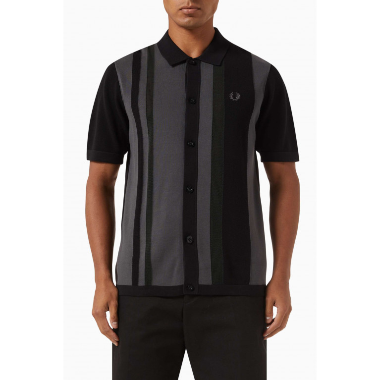 Fred Perry - Striped Shirt in Knitted Cotton