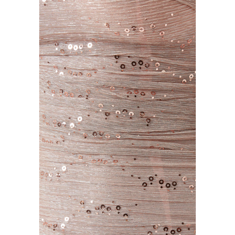 Talbot Runhof - One-shoulder Cape Gown in Metallic Voile