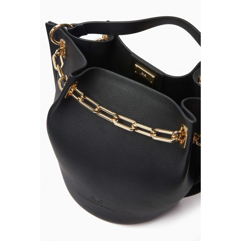 Elisabetta Franchi - Dune Bucket Bag in Faux Leather Black