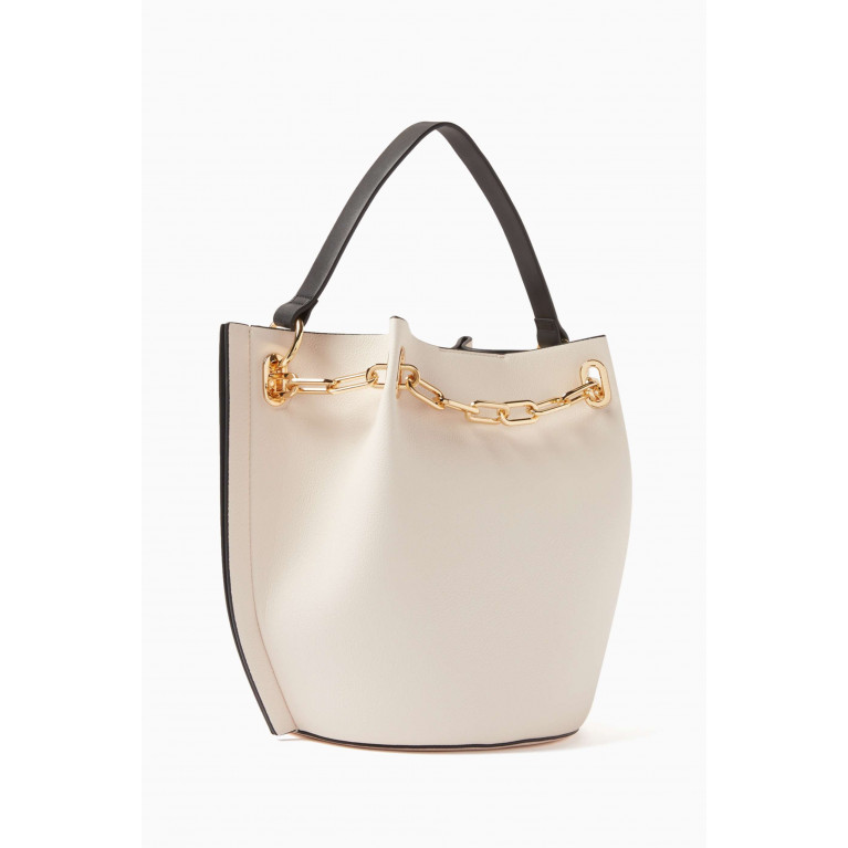 Elisabetta Franchi - Medium Dune Bucket Bag in Faux Leather Neutral