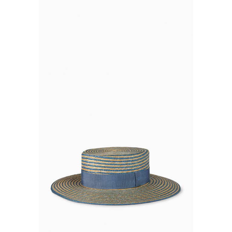 Gucci - Striped Hat in Woven Straw