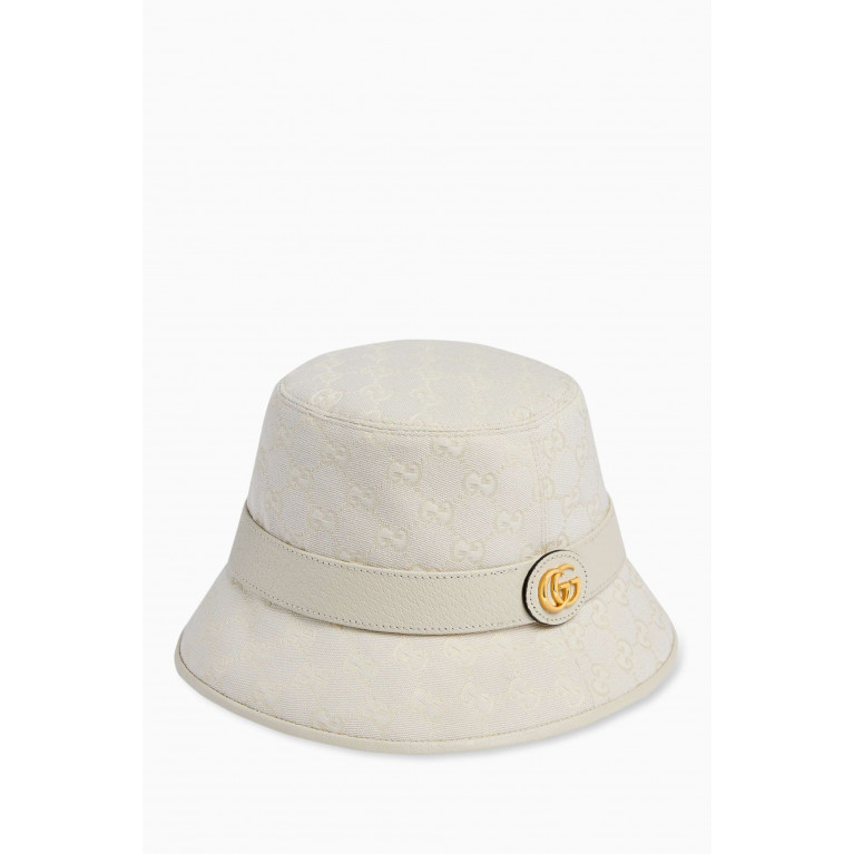 Gucci - Logo Bucket Hat in GG Canvas