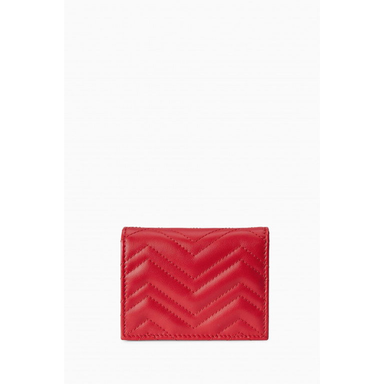 Gucci - GG Marmont Card Case Wallet in Matelassé Chevron Leather