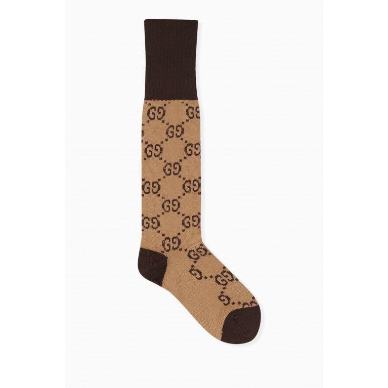 Gucci - GG Patterned Socks in Stretch Cotton-blend
