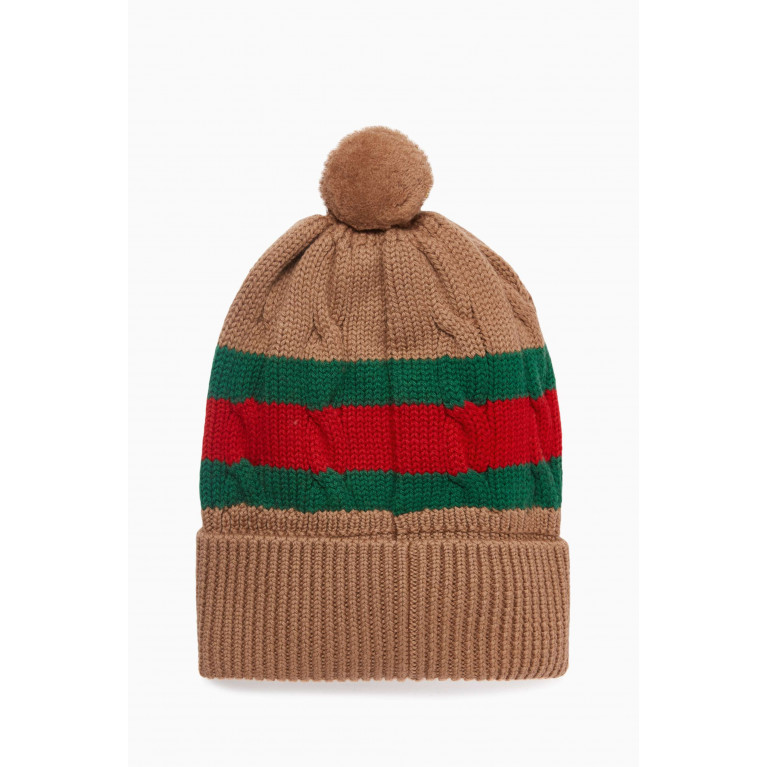 Gucci - Web Stripe Hat in Wool Knit