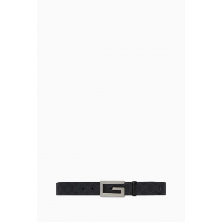 Gucci - Square G Supreme Reversible Belt in Coated-canvas & Leather