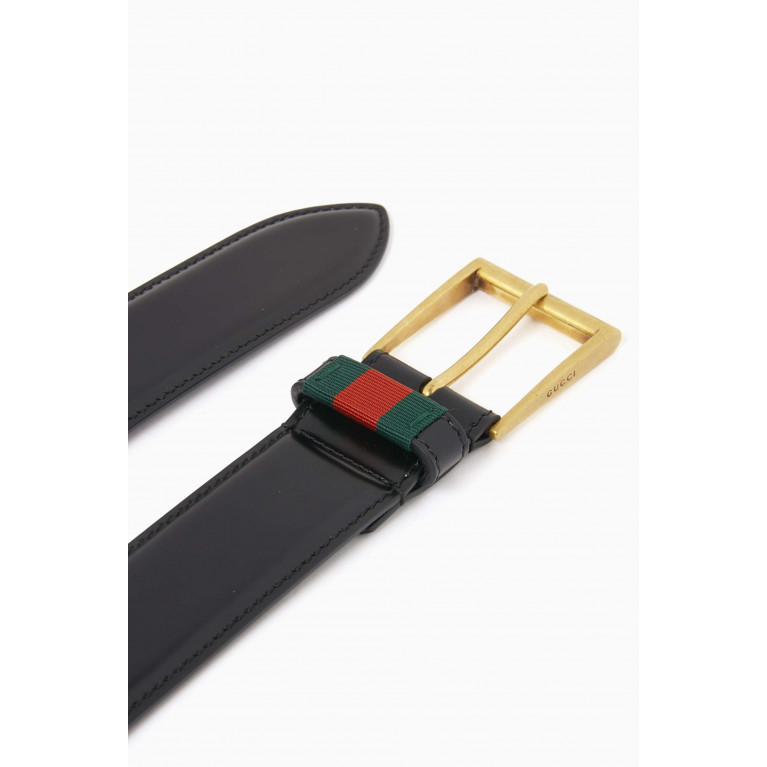 Gucci - Belt with Web in Leather