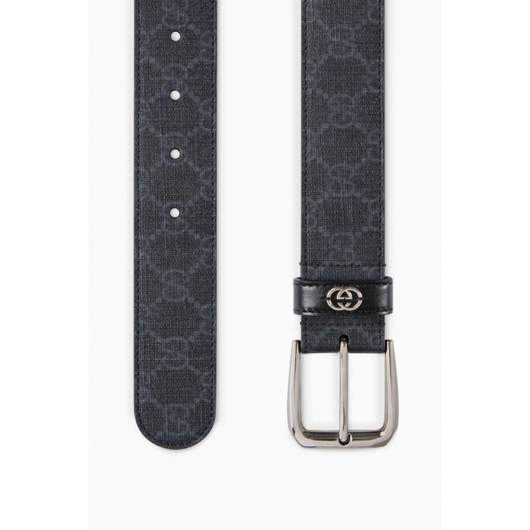 Gucci - Belt with Interlocking G Detail in GG Supreme Canvas