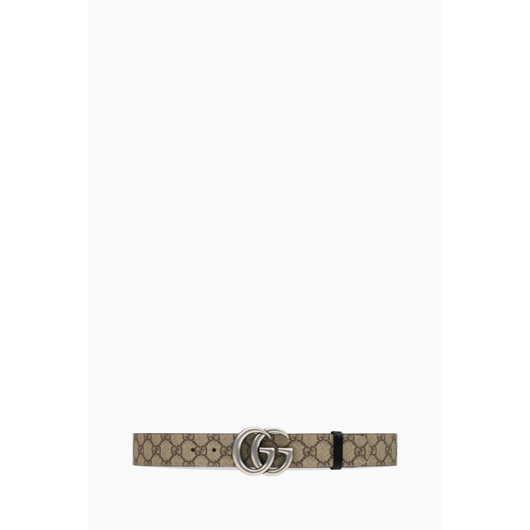 Gucci - GG Marmont Reversible Belt in GG Supreme Canvas & Leather
