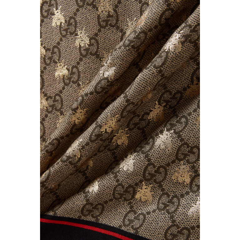 Gucci - GG Bees-motif Shawl in Modal-silk Blend