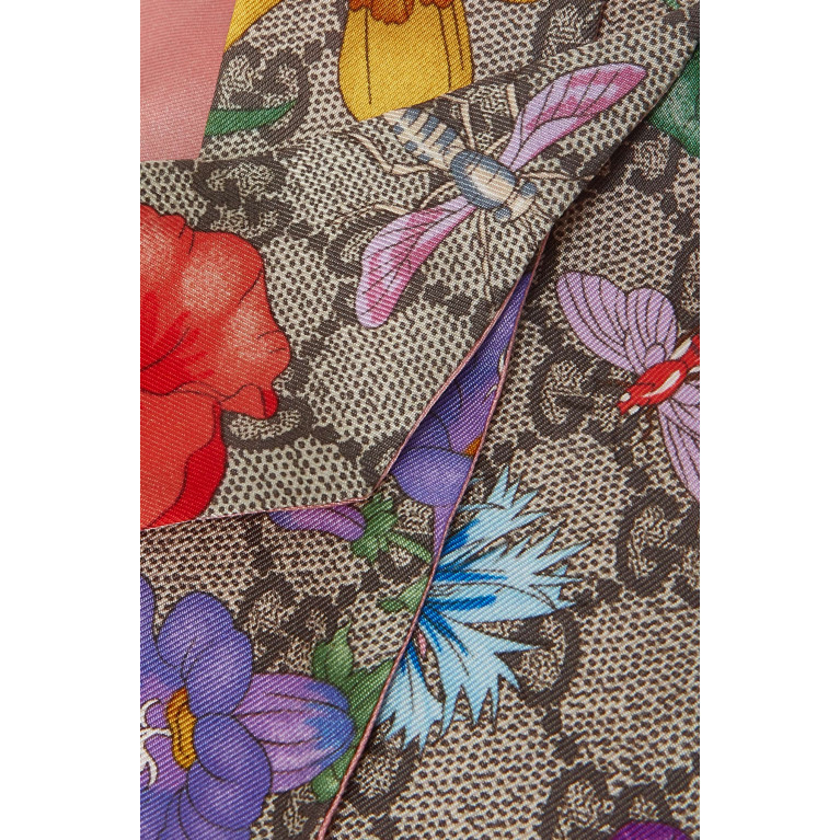 Gucci - GG Flora-print Neck Bow in Silk