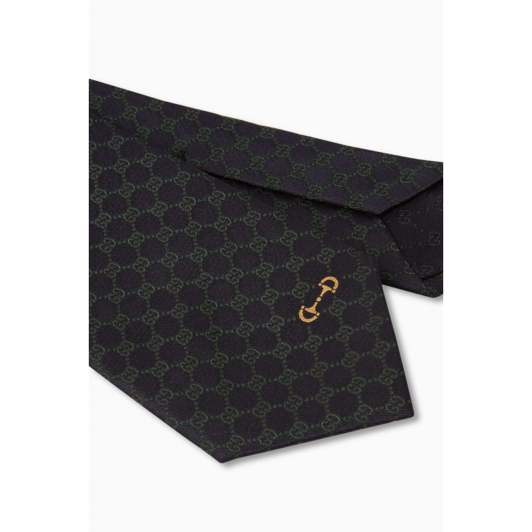 Gucci - Horsebit Detail Silk in GG Silk Jacquard