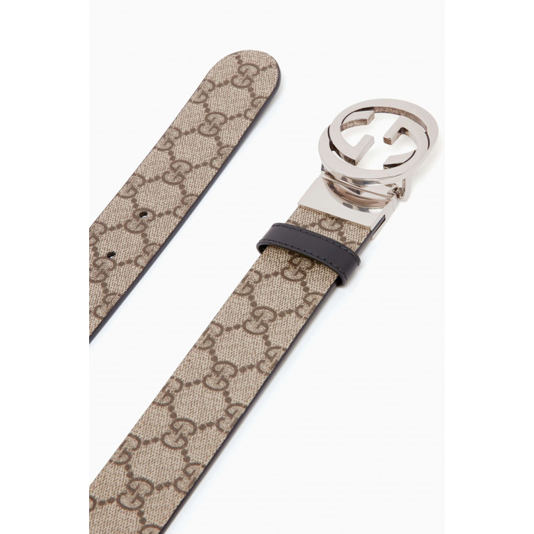 Gucci - Reversible Belt in Leather & Canvas