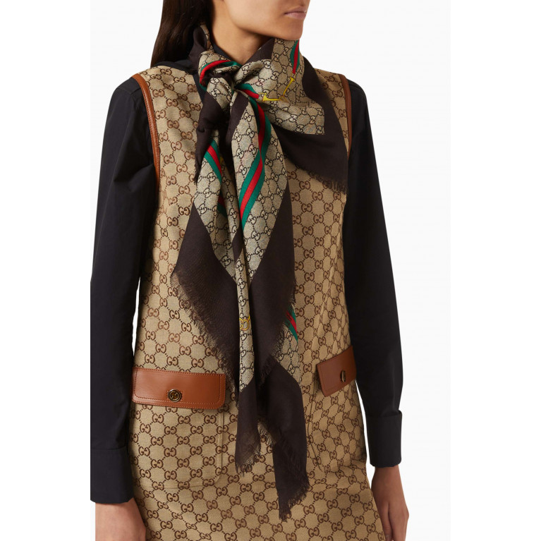 Gucci - GG Ribbon Shawl in Silk & Wool