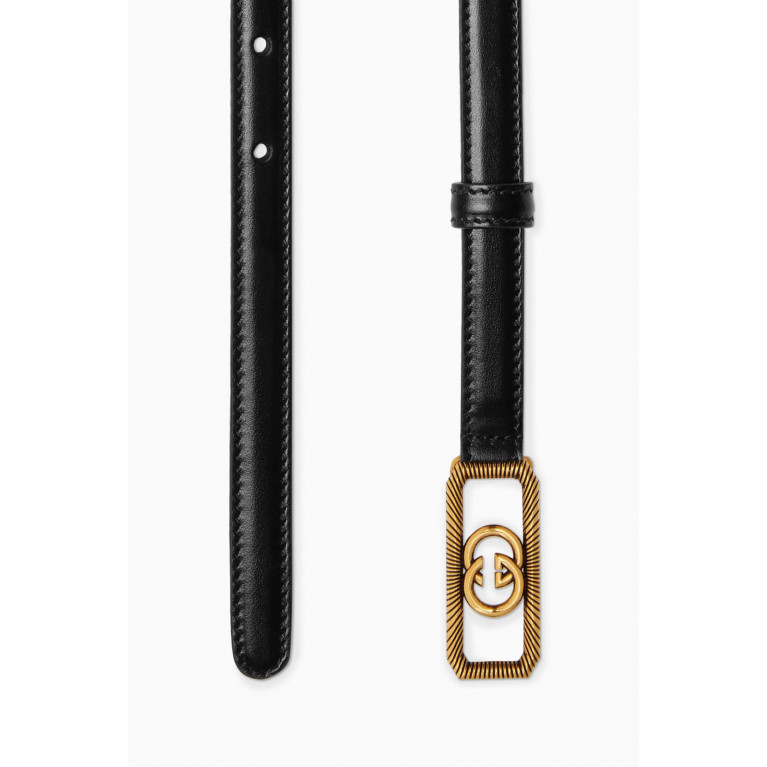 Gucci - Interlocking G Thin Belt in Leather