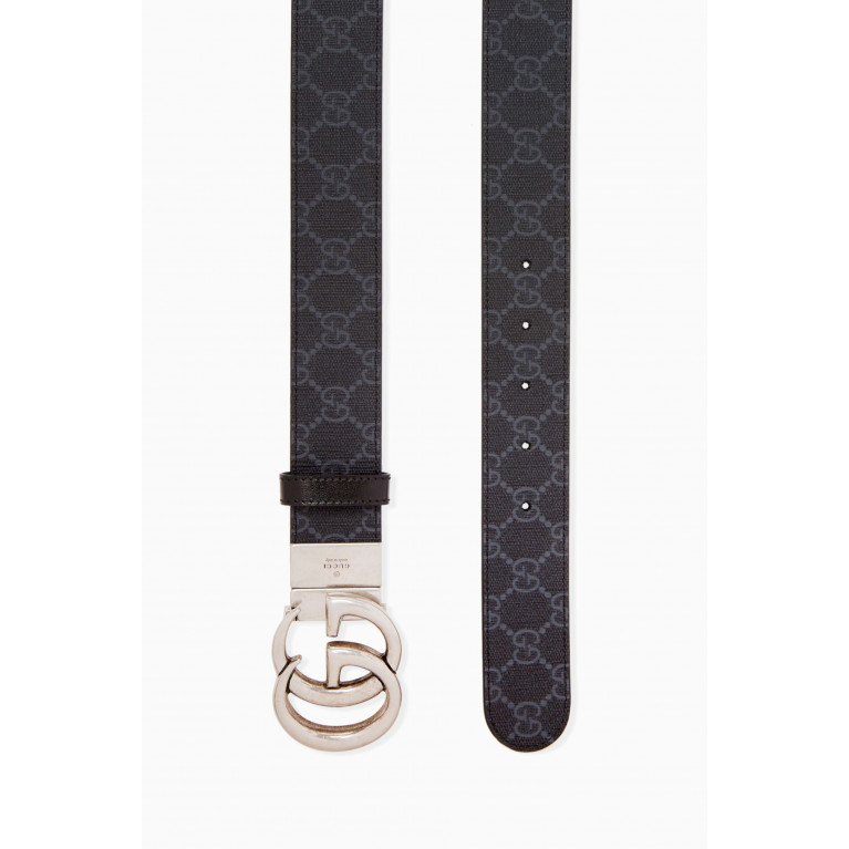 Gucci - Logo Belt in Leather & Canvas