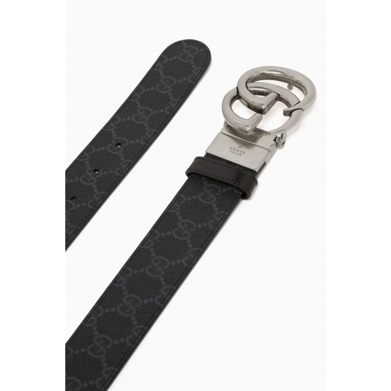 Gucci - Logo Belt in Leather & Canvas