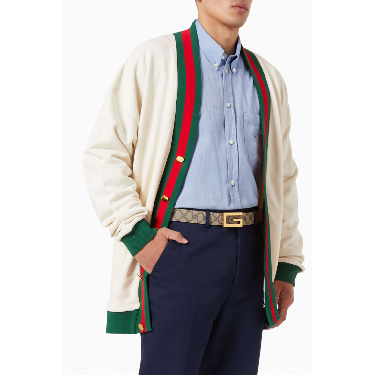 Gucci - GG Supreme Reversible Belt in Canvas & Leather