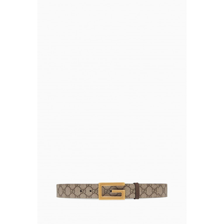 Gucci - GG Supreme Reversible Belt in Canvas & Leather