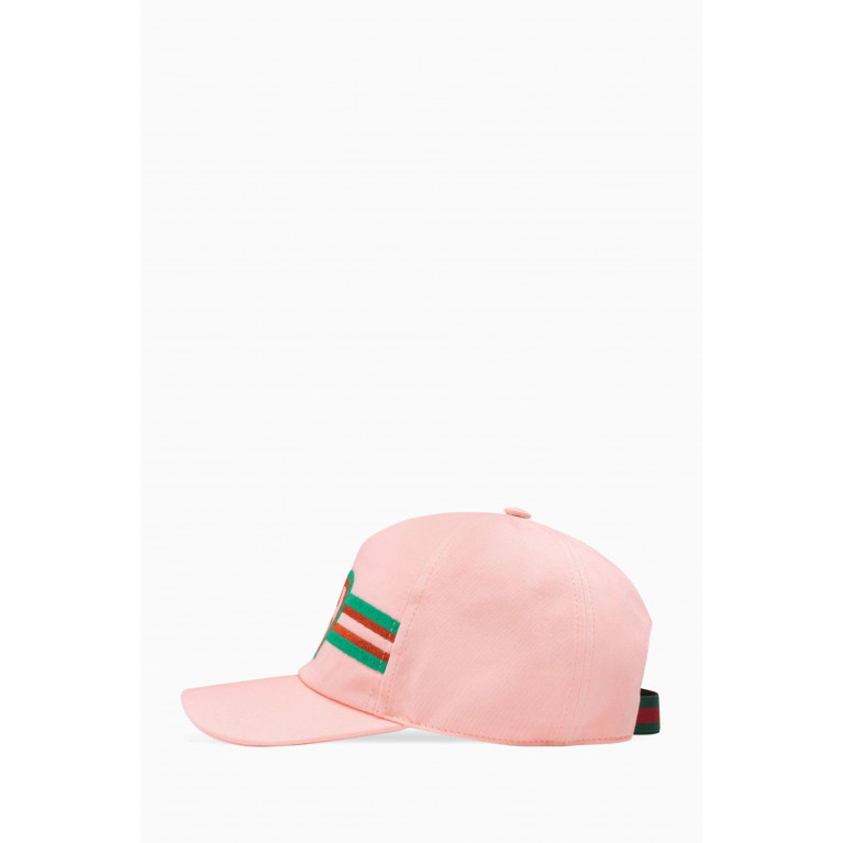 Gucci - Baseball Hat with Web Interlocking G in Cotton Canvas Pink