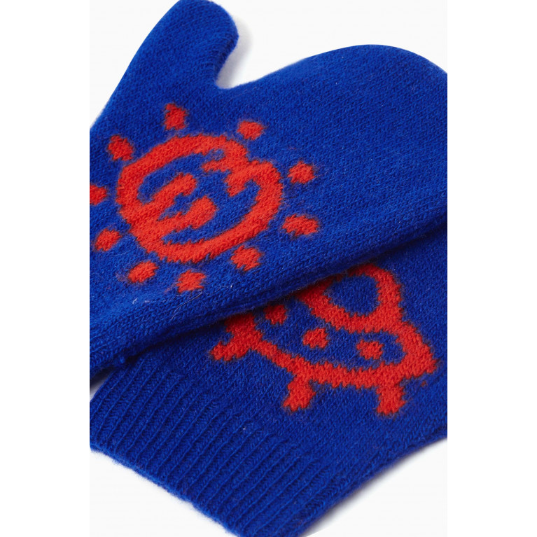 Gucci - Interlocking G & UFO Mittens in Wool Knit