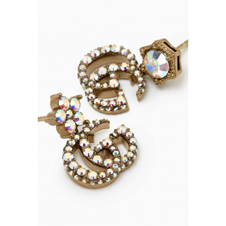 Gucci - Double G Crystal Drop Earrings