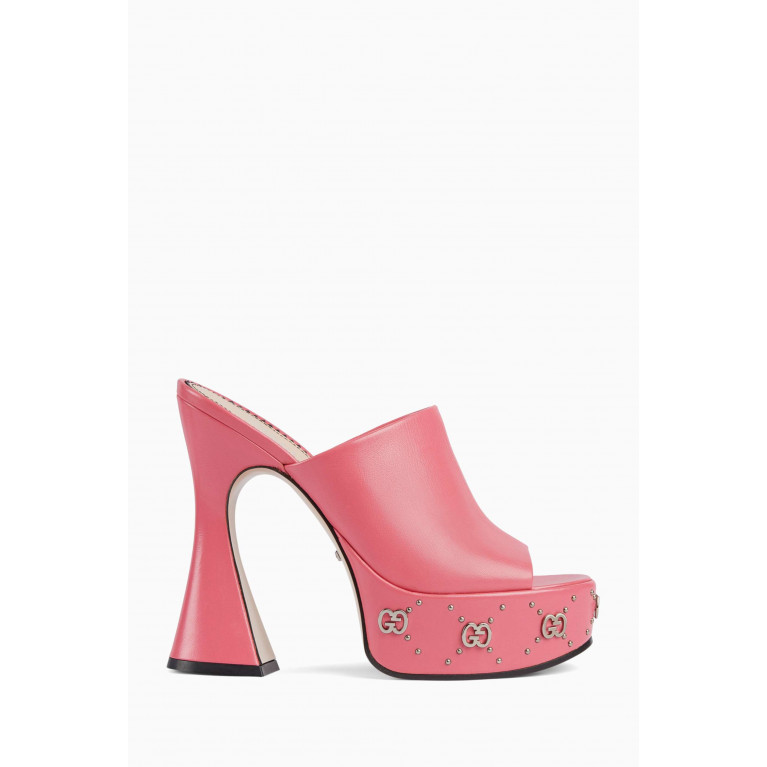 Gucci - Platform 115 Slides Sandals in Leather