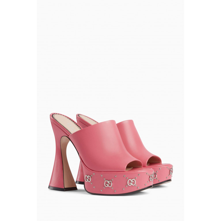 Gucci - Platform 115 Slides Sandals in Leather