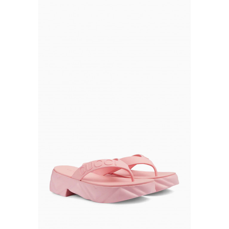 Gucci - Thong Platform Sandals in Rubber