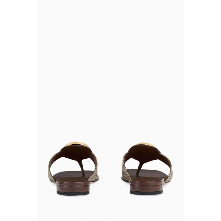 Gucci - Blondie Thong Flat Sandals in GG Supreme Canvas & Leather