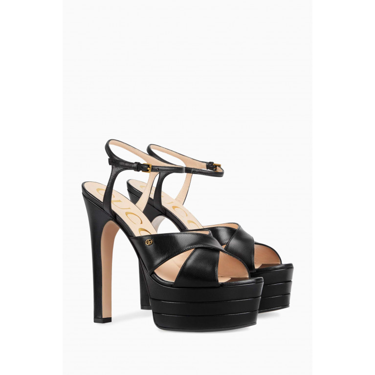 Gucci - Double G 135 Platform Sandals in Leather