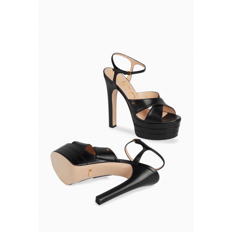Gucci - Double G 135 Platform Sandals in Leather