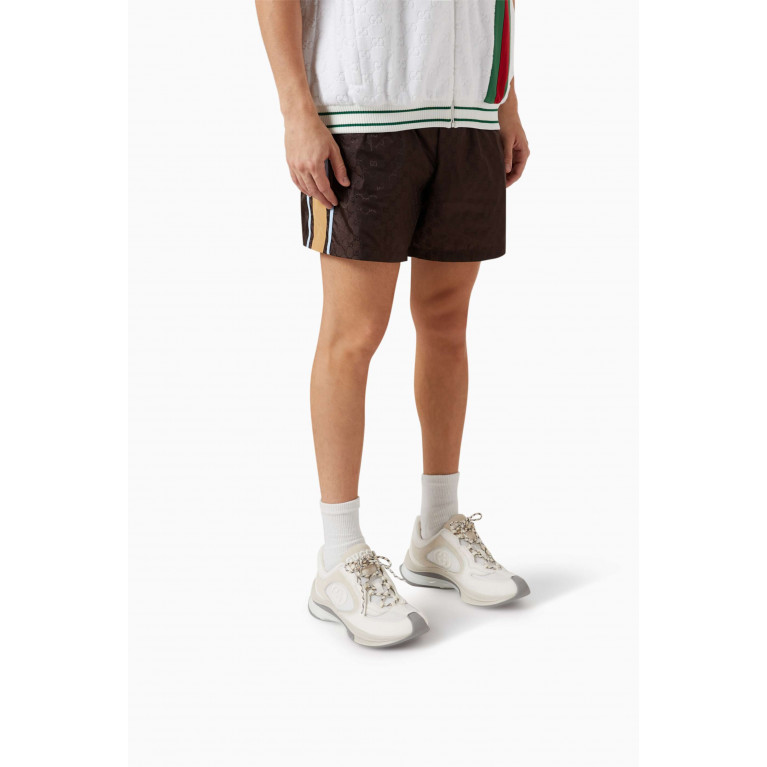 Gucci - Gucci Run Sneakers in Suede and Technical Mesh