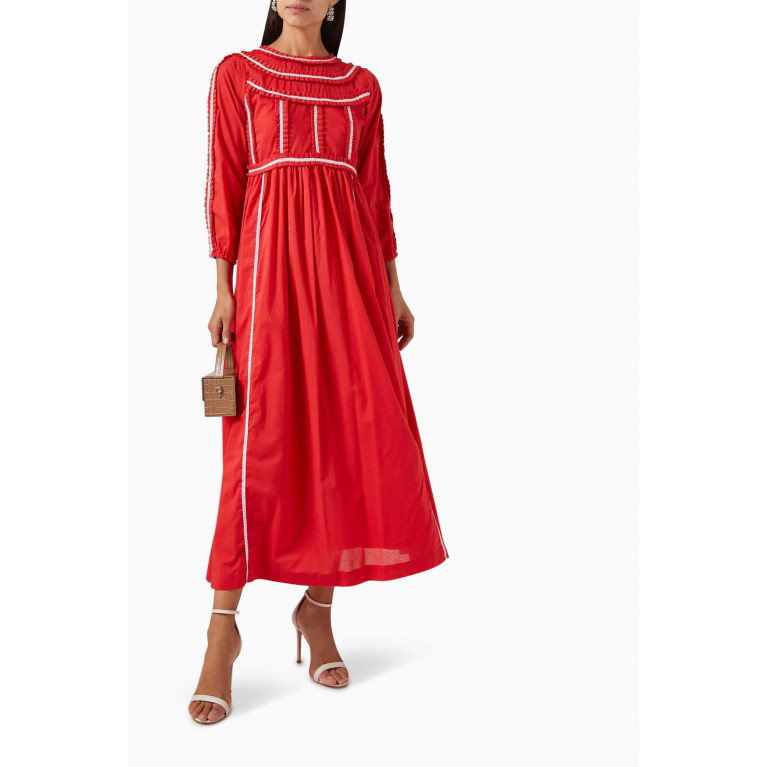 Miskaa - Frill Dress Red
