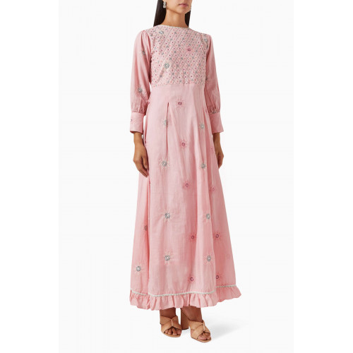 Miskaa - Embroidered Dress Pink