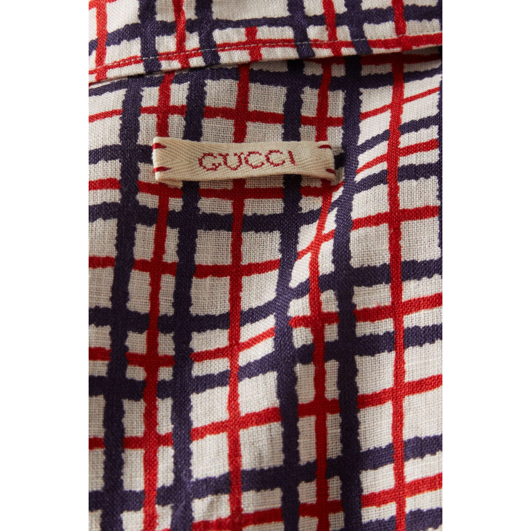 Gucci - Square G Tartan-print Shirt in Linen