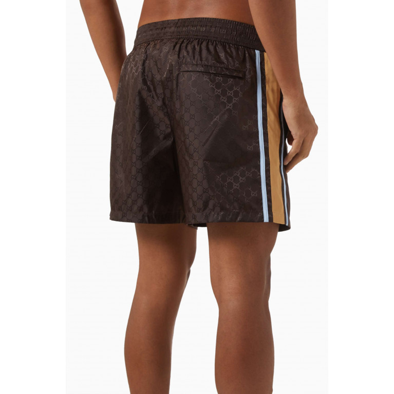 Gucci - GG Logo Swim Shorts in Nylon-jacquard