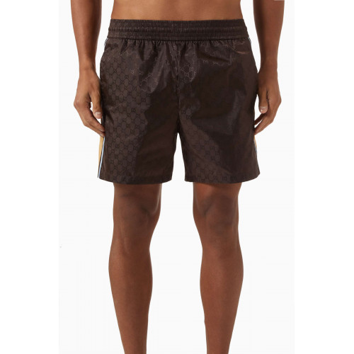 Gucci - GG Logo Swim Shorts in Nylon-jacquard