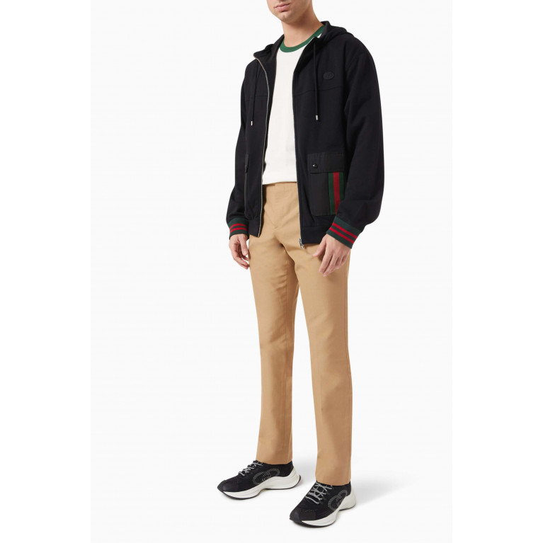 Gucci - Striped Zip-up Hoodie in Felted Cotton-jersey