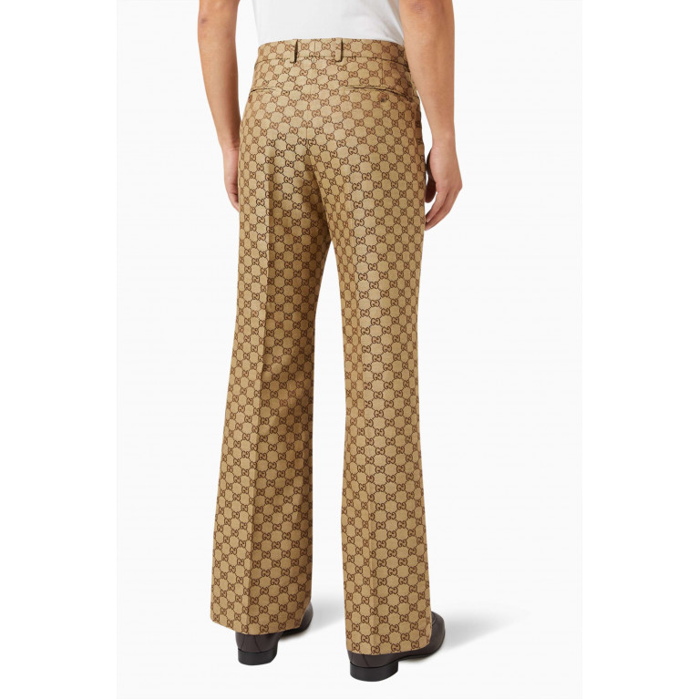 Gucci - Logo Print Pants in Linen