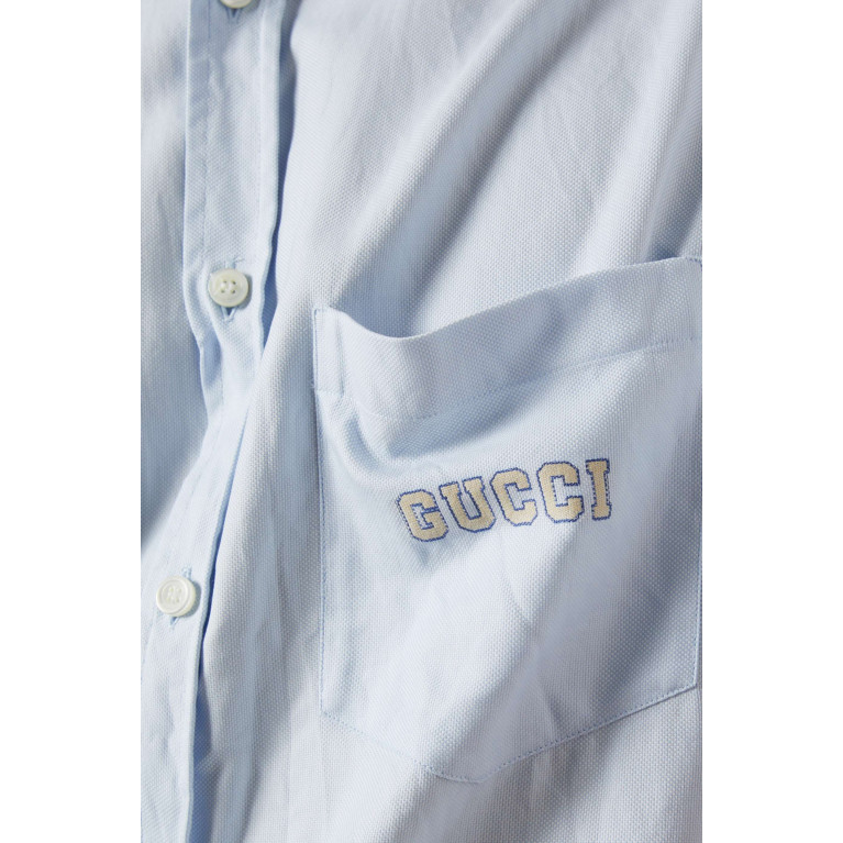 Gucci - Logo-embroidered Shirt in Oxford Cotton