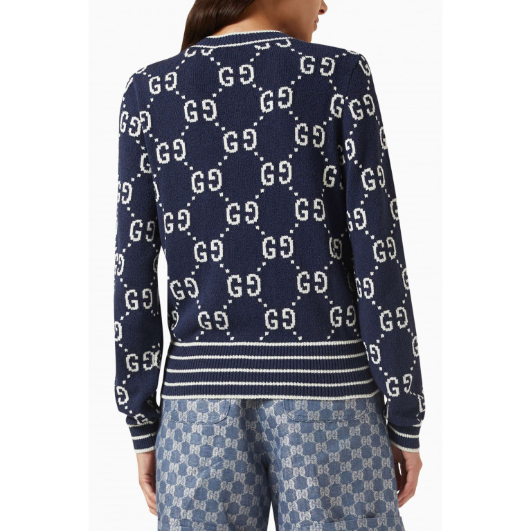 Gucci - GG Logo Cardigan in Cotton-jacquard
