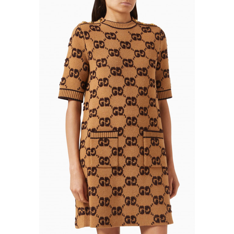 Gucci - GG Jacquard Dress in Wool Bouclé