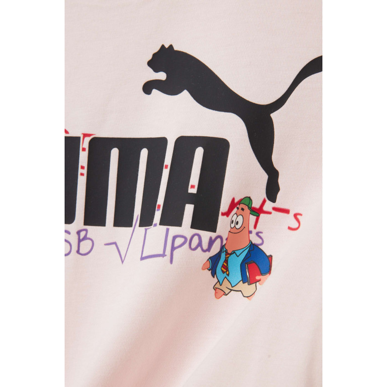 Puma - x Spongebob Logo T-shirt in Cotton Pink