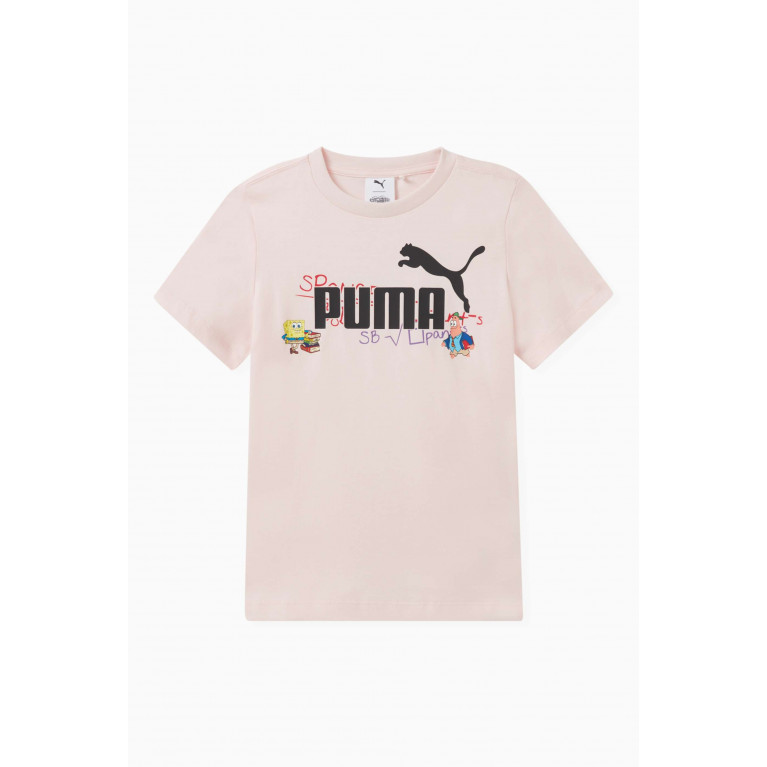 Puma - x Spongebob Logo T-shirt in Cotton Pink