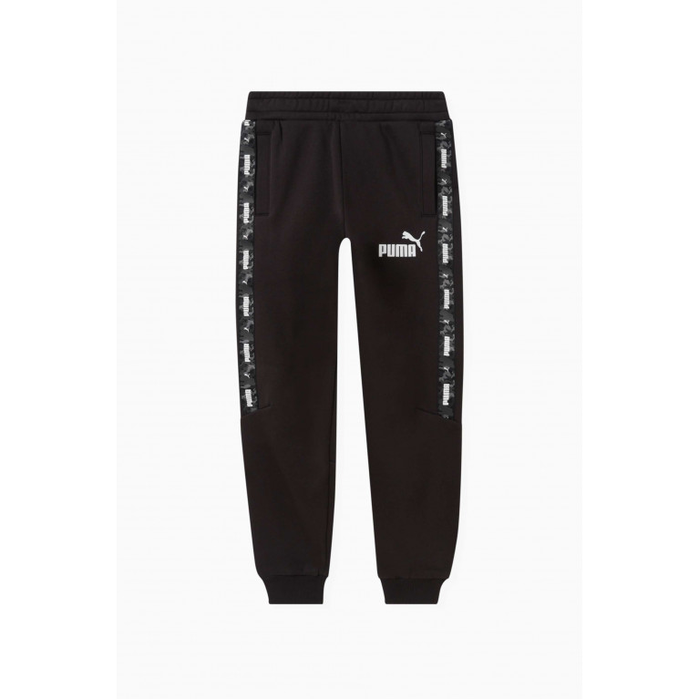 Puma - Logo-tape Sweatpants in Cotton-blend Black