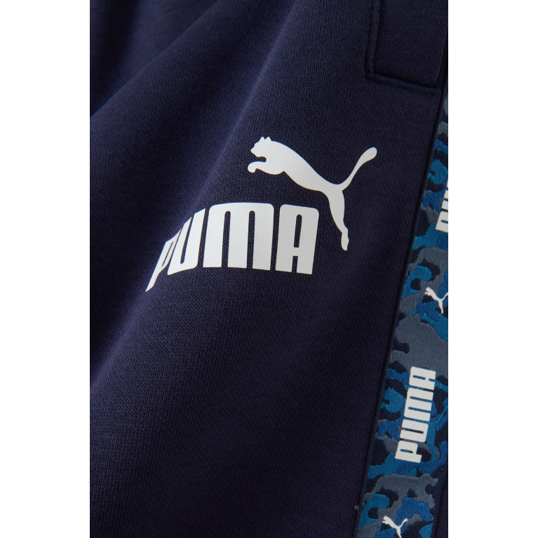 Puma - Logo-tape Sweatpants in Cotton-blend Blue