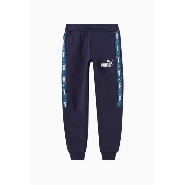 Puma - Logo-tape Sweatpants in Cotton-blend Blue