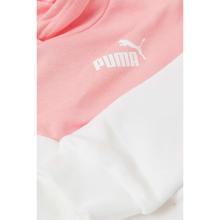 Puma - Colour-block Logo-print Hoodie in Cotton