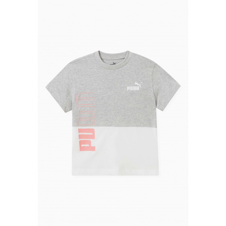 Puma - Logo-print T-shirt in Cotton Grey